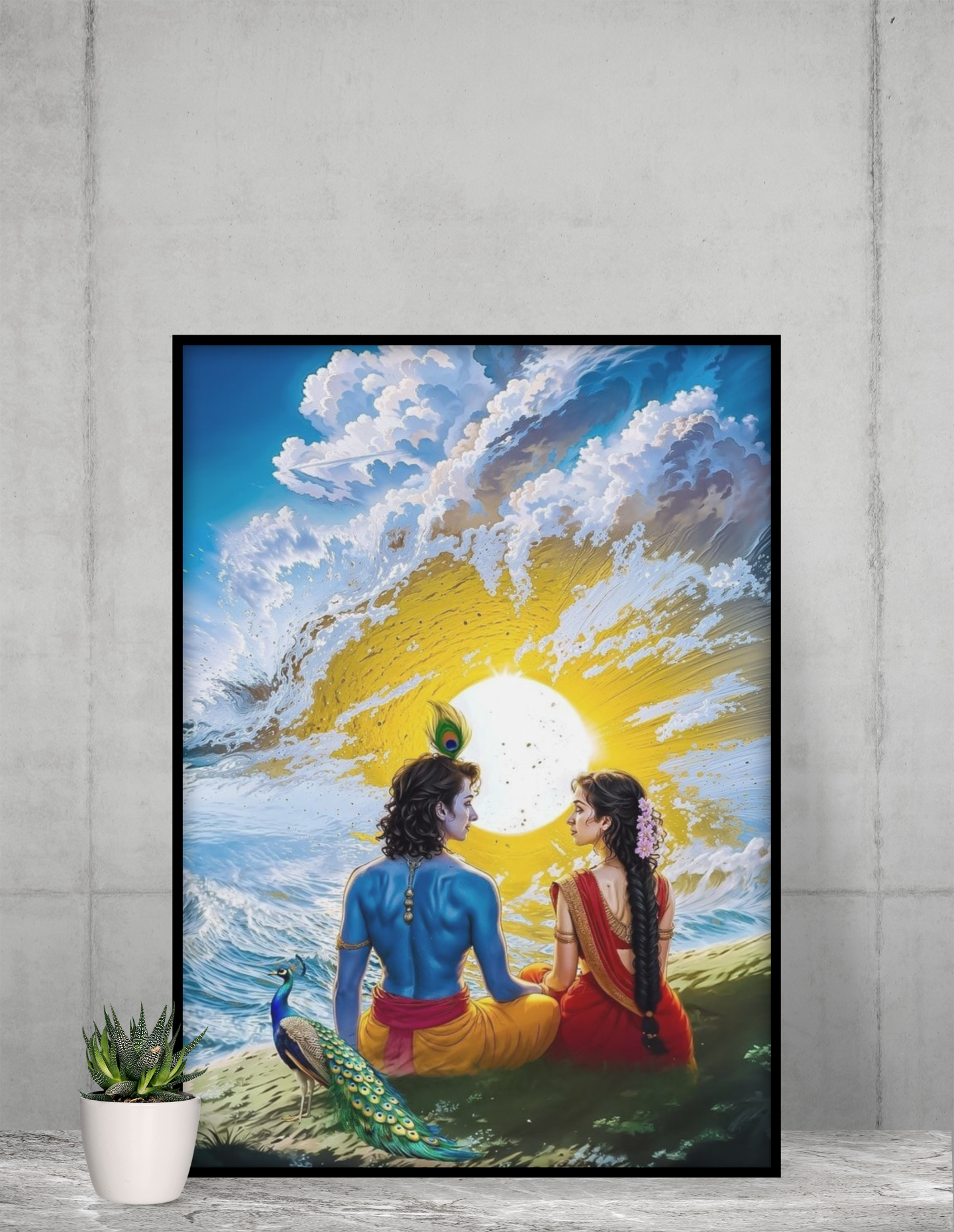 krishna radha wall poster by clikie store